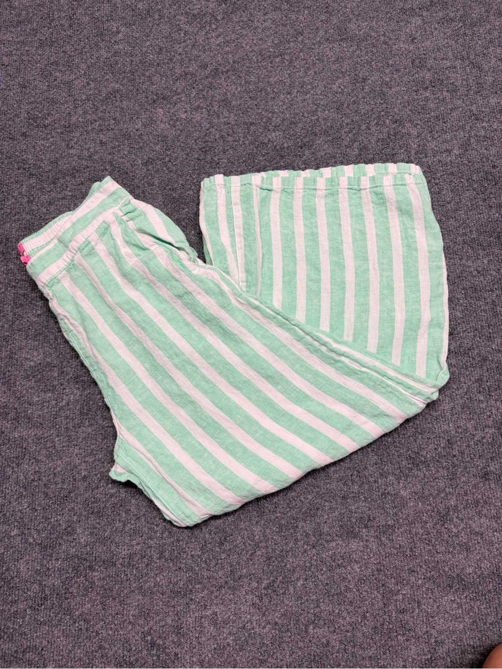 Isaac Mizrahi Mint and White Striped Pants